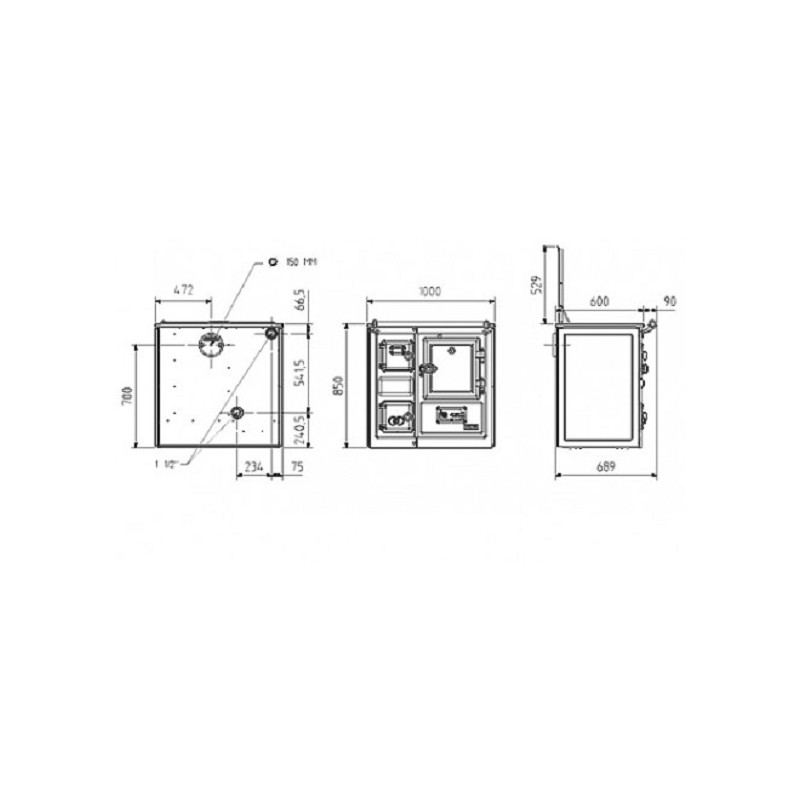 Cocina de leña HERGOM Saja 8/100 de 8 kw